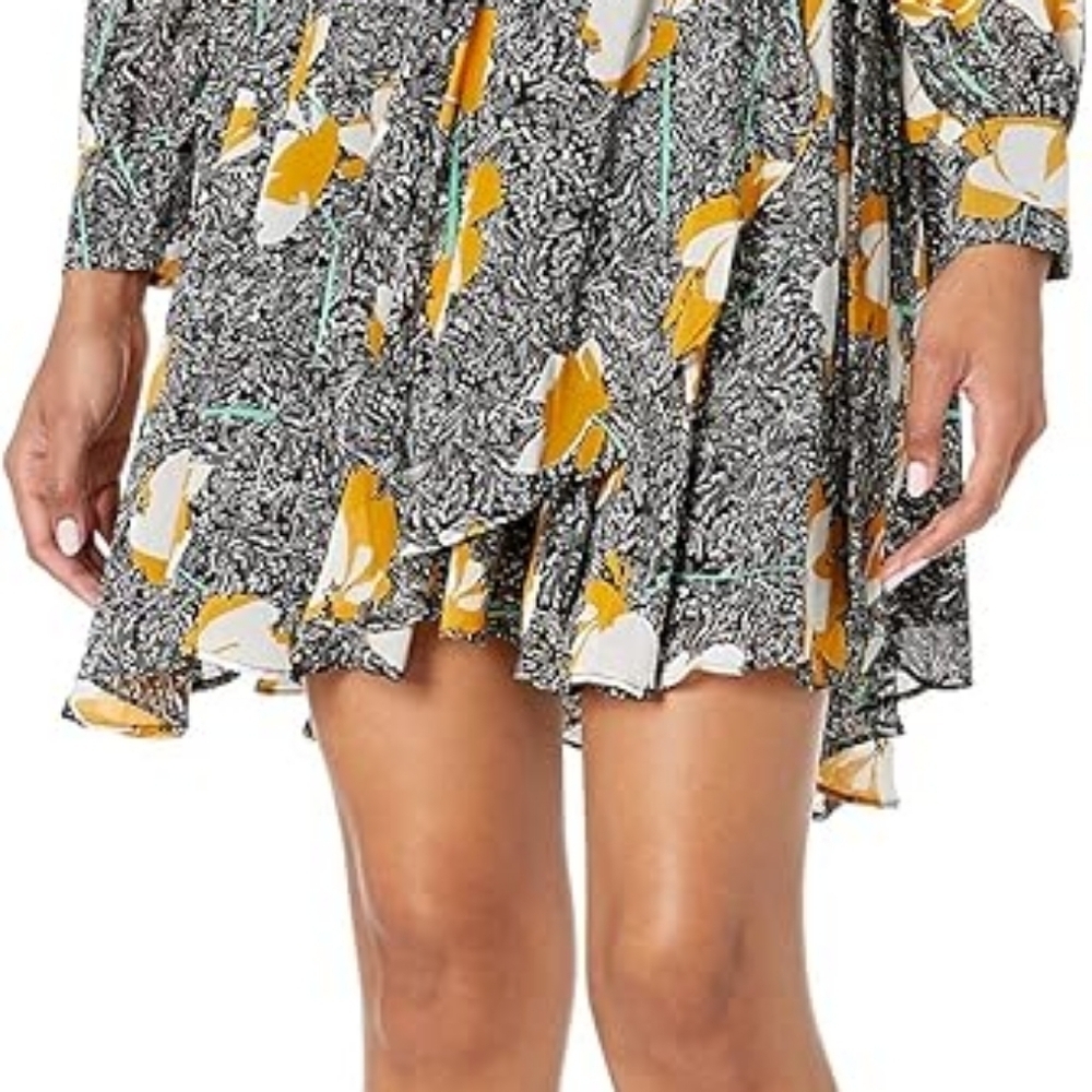 Anthropologie ASTR the label Women's Floral Garden Aja Mini Wrap Dress Sz Small - Picture 4 of 16